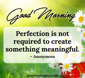 Anonymous — Perfection is not required to create something meaningful.